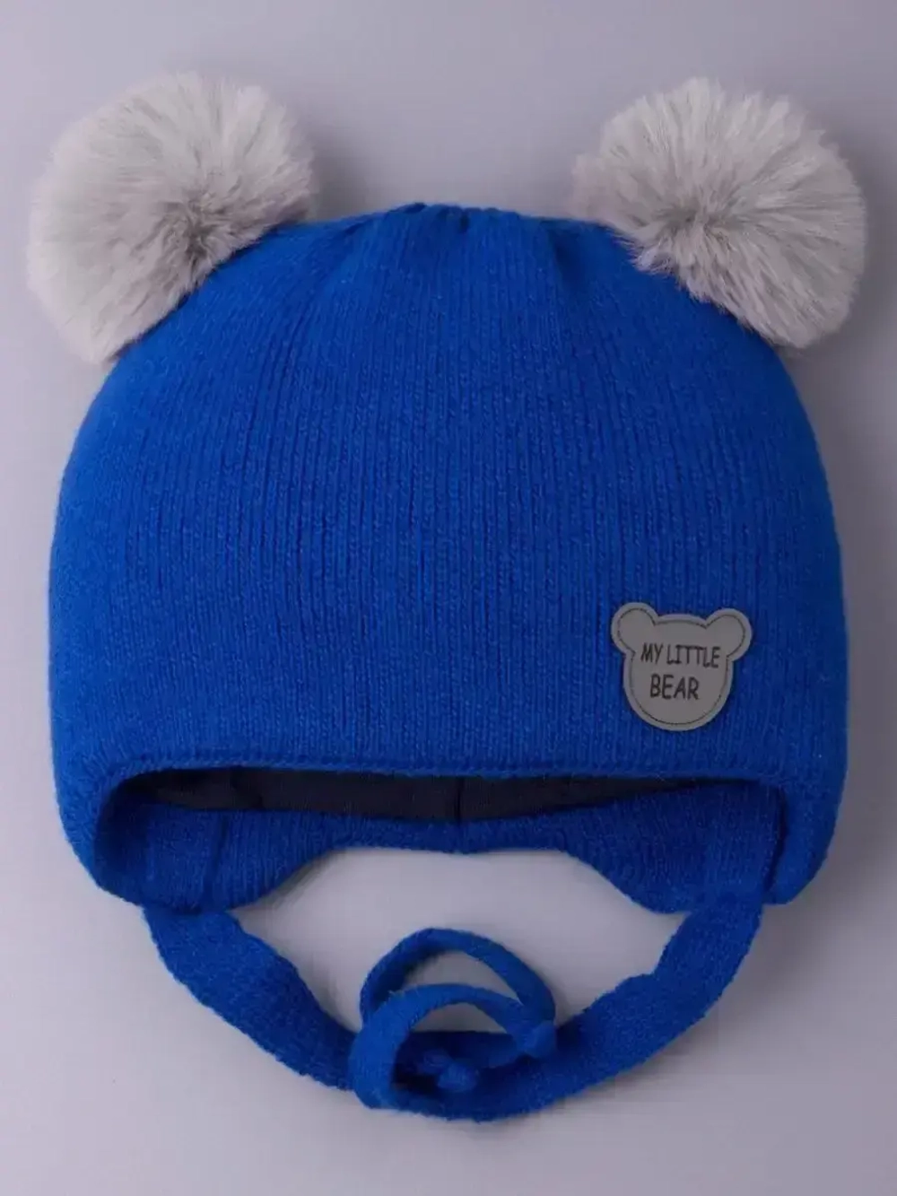 Шапка детская зимняя вязаная с ушками