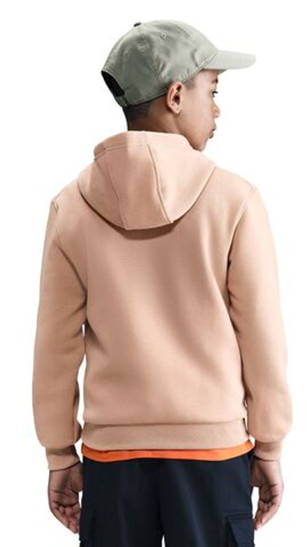 Кофта для мальчика теннисная Nike Kids Sportswear Club Fleece Pullover Hoodie - hemp/white