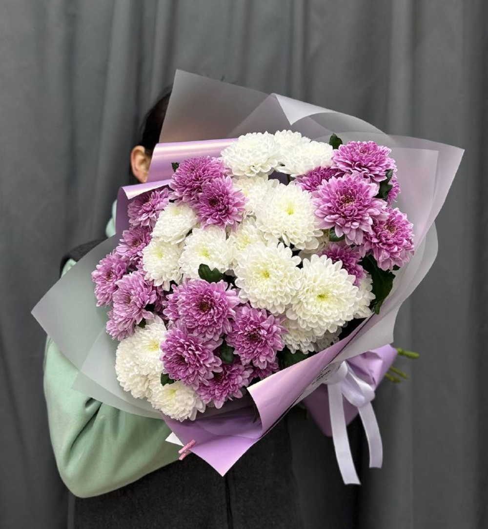 Букет из 9 кустовых хризантем