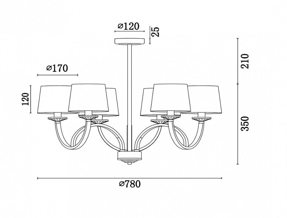 Люстра на штанге Freya Tina FR5034PL-06CH