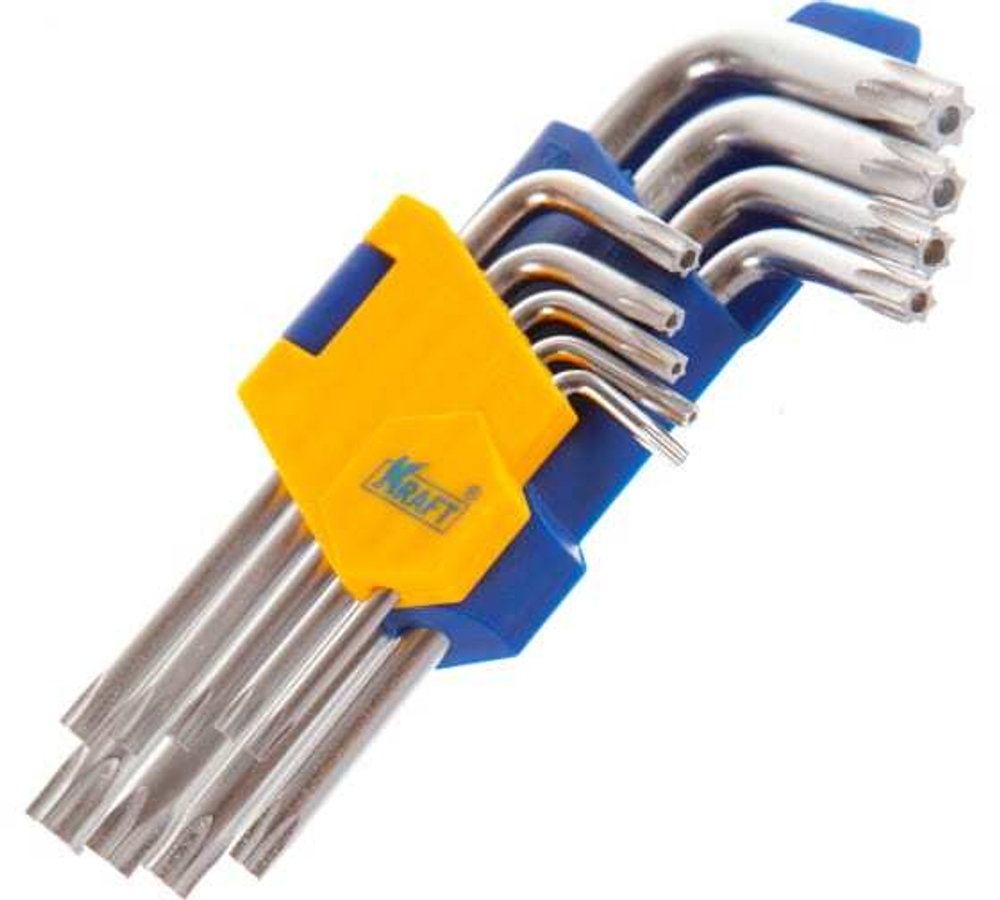 Ключи имбусовые короткие, 9шт Torx Kraft