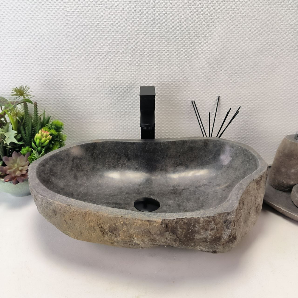 Раковина из речного камня RS-63629 (60*37*15) 0124