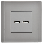 FORTE&PIANO Розетка USB A+A 3,1А FP549 сталь IEK