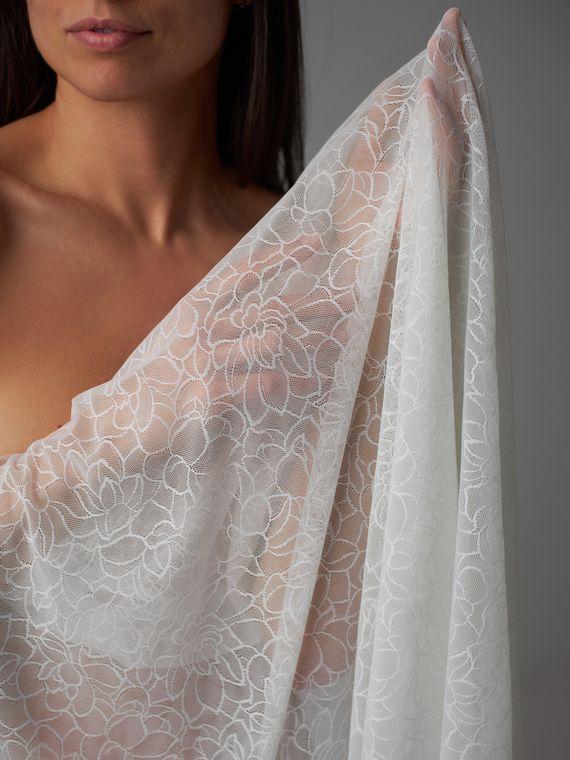 Сетка эластичная Цветок Лотоса оптом, айвори 004