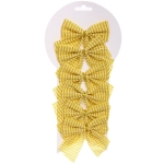 Бант на ёлку «Волшебство» 8,5*9 cм (набор 6 шт), Золото