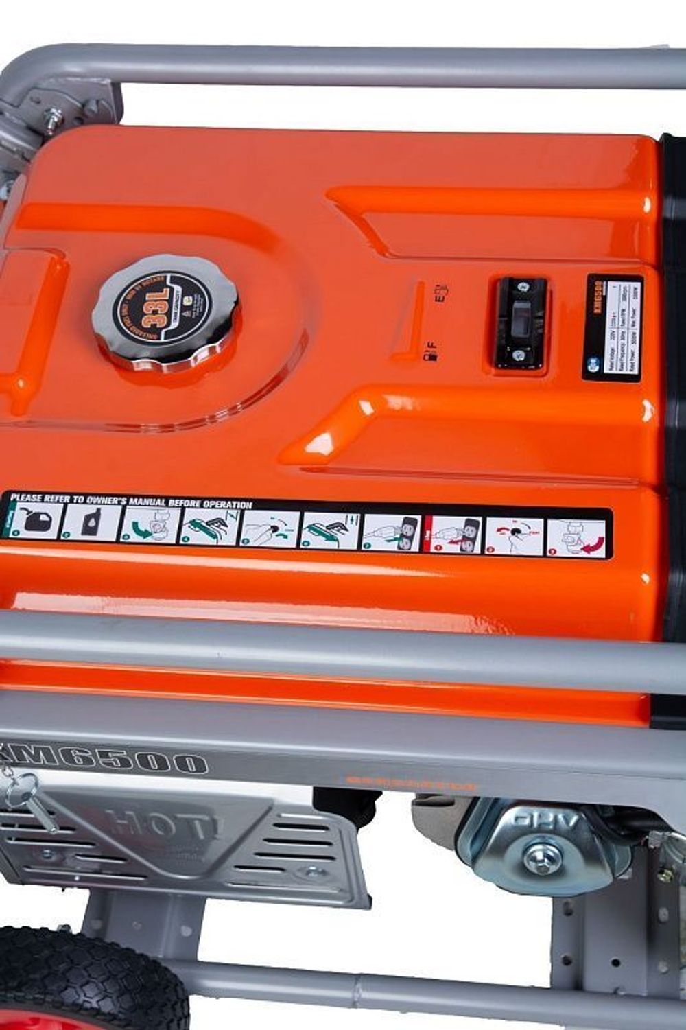 Генератор бензиновый TOR KM6500H - [5 кВт / 220V] эл. пуск, колеса