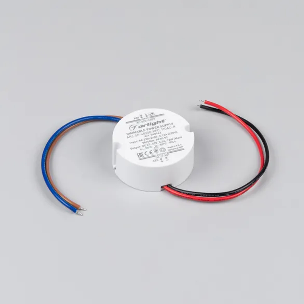 Блок питания ARJ-SP-40300-PFC-TRIAC-R (12W, 27-40V, 300mA) (Arlight, IP44 Пластик, 5 лет) 040962