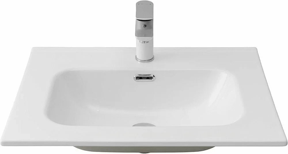 Тумба с раковиной Aquanet Алвита new 60 344132+254363 белая матовая