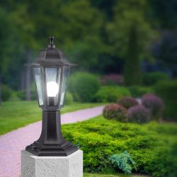 Садово-парковый светильник ЭРА Шестигранные НТУ 06-60-001 черный 6 гранный напольный IP44 Е27 max60Вт