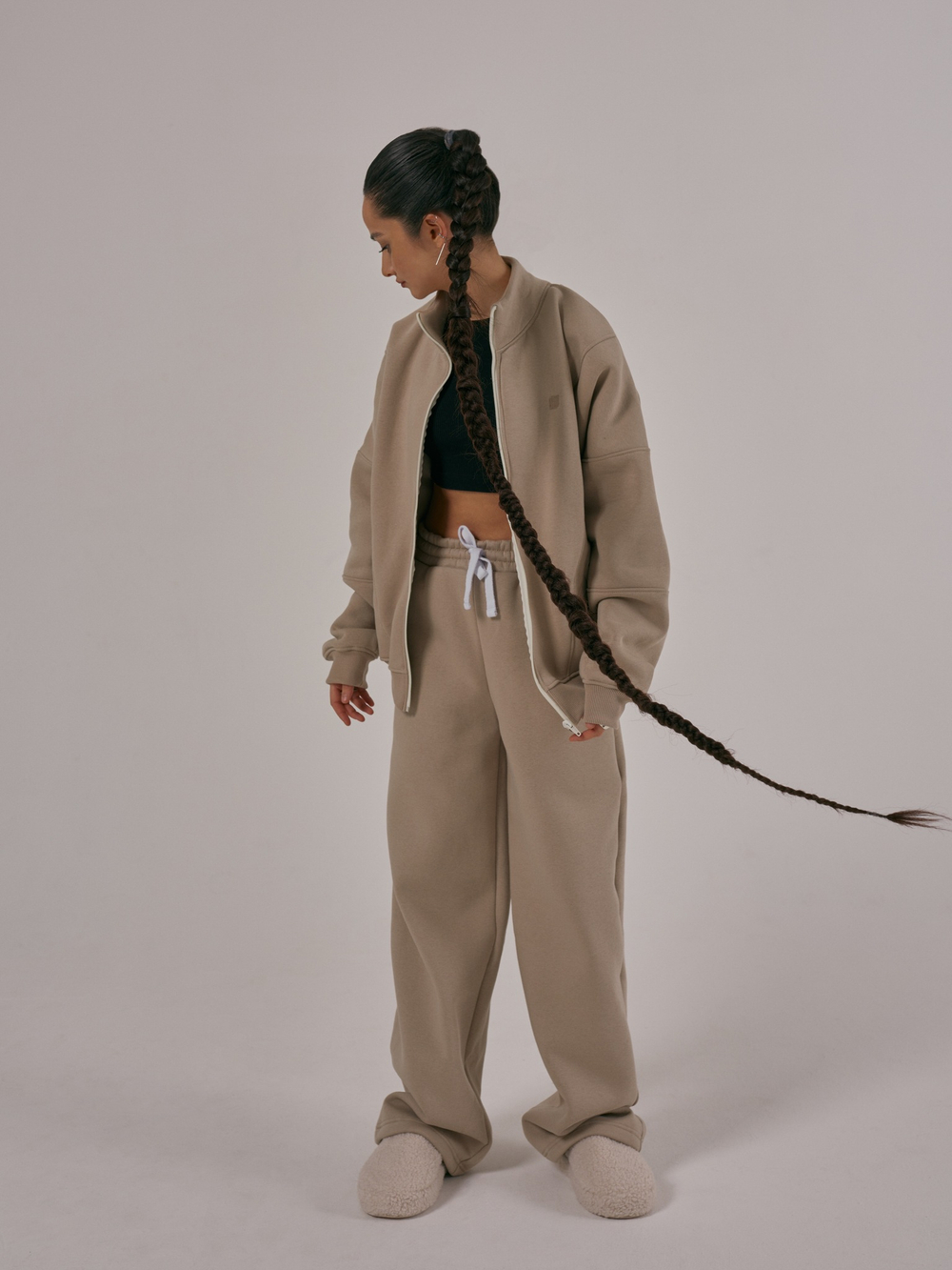 Wide Sweatpants Simple Taupe