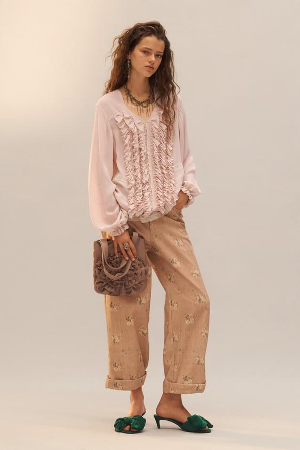 РУБАШКА С КРУЖЕВНЫМИ РЮШАМИ, ОГРАНИЧЕННАЯ СЕРИЯ - ZARA