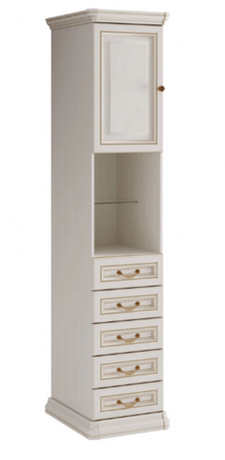 SILVIA Шкаф для одежды 1-дв. комбинированный с ящиками, нишей и дверками