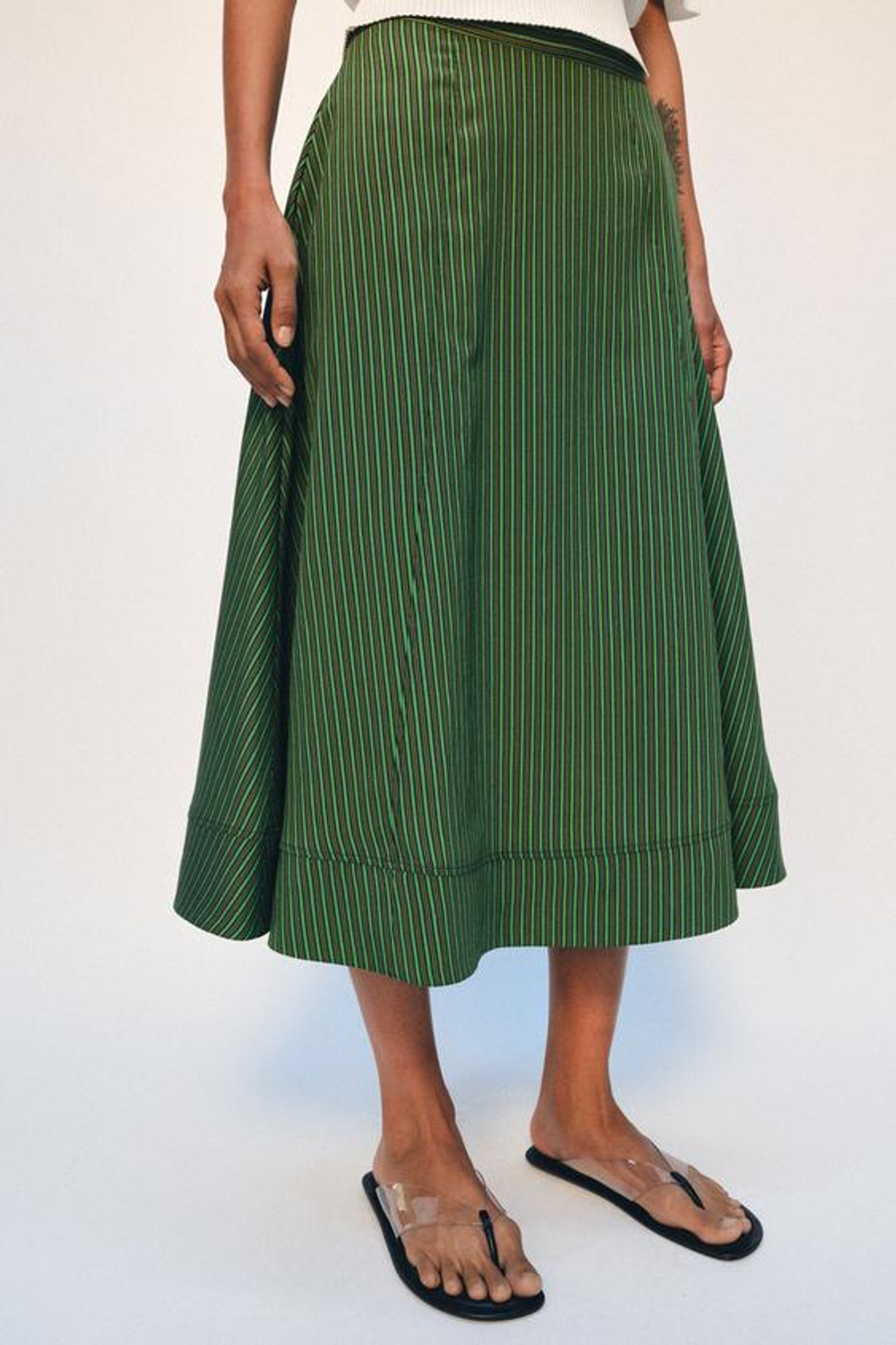 ZARA ЮБКА МИДИ В ПОЛОСКУ — ZW COLLECTION, РАЗНОЦВЕТНЫЙ