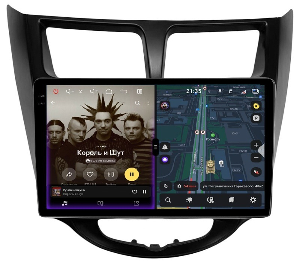 Магнитола для Hyundai Solaris 2010-2016 (рамка черная) - Redpower 85067B PRO/PROmax ТОП звук, 2K QLED, Android 14, CarPlay, 4G SIM-слот