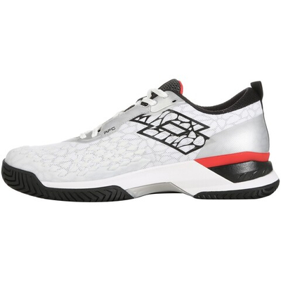 Мужские кроссовки теннисные Lotto Raptor Hyperpulse 100 Speed M - all white/all black/flame red