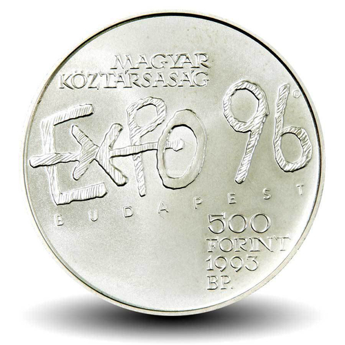 500 форинтов Корабль парусник Выставка ЭКСПО-1996. Венгрия 1993 год. PROOF
