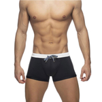 Черные мужские плавки-боксеры с серыми полосками по бокам (Размер: XL) (Цвет: черный)