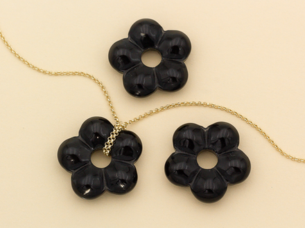 Подвеска-бусина "Цветок" 24мм, стекло