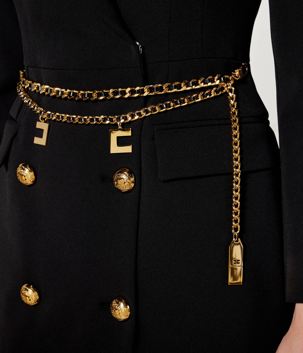 Платье с ремешком Elisabetta Franchi - черный(AB65746E2)