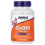 NOW Foods, коэнзим Q10 с витамином E и подсолнечным лецитином, 60 капсул