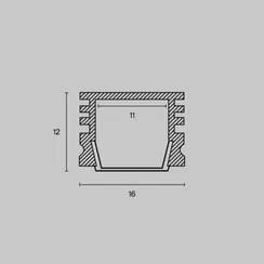 Алюминиевый профиль накладной 16x12 (Серебро, 2 м), ALM005S-2M Led Strip alm005s-2m