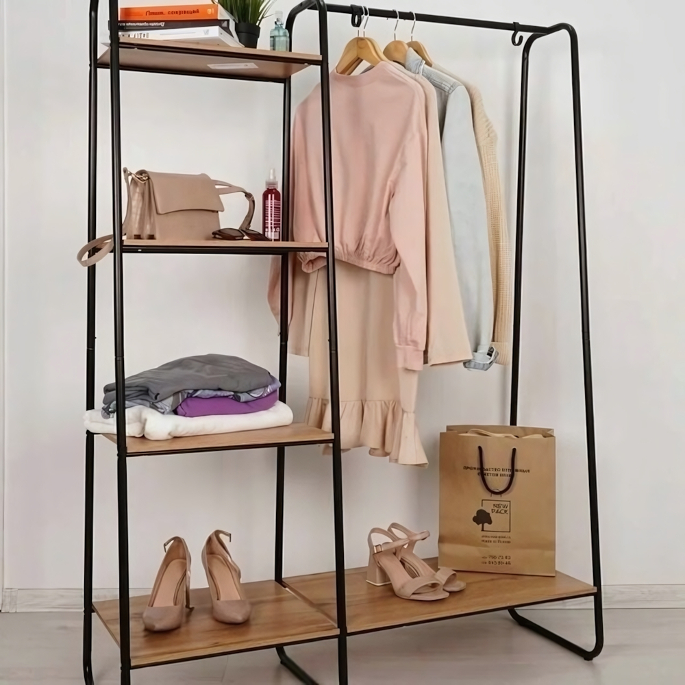 Гардеробная система с полками «Скандинавия 1», цвет черный, 110×38,5×147см