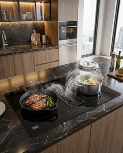 Индукционная варочная панель со встроенной вытяжкой Vard VHH8462B