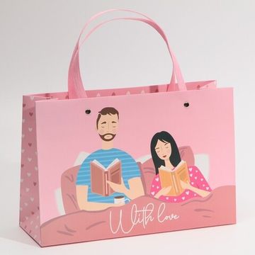 Пакет подарочный «С любовью», 30 × 20 × 10 см     7548919