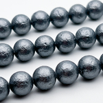 "Майорка" с эффектом фольга, цвет темно-серый, диаметр 10 мм, цена за 9 шт (1/4 нити)