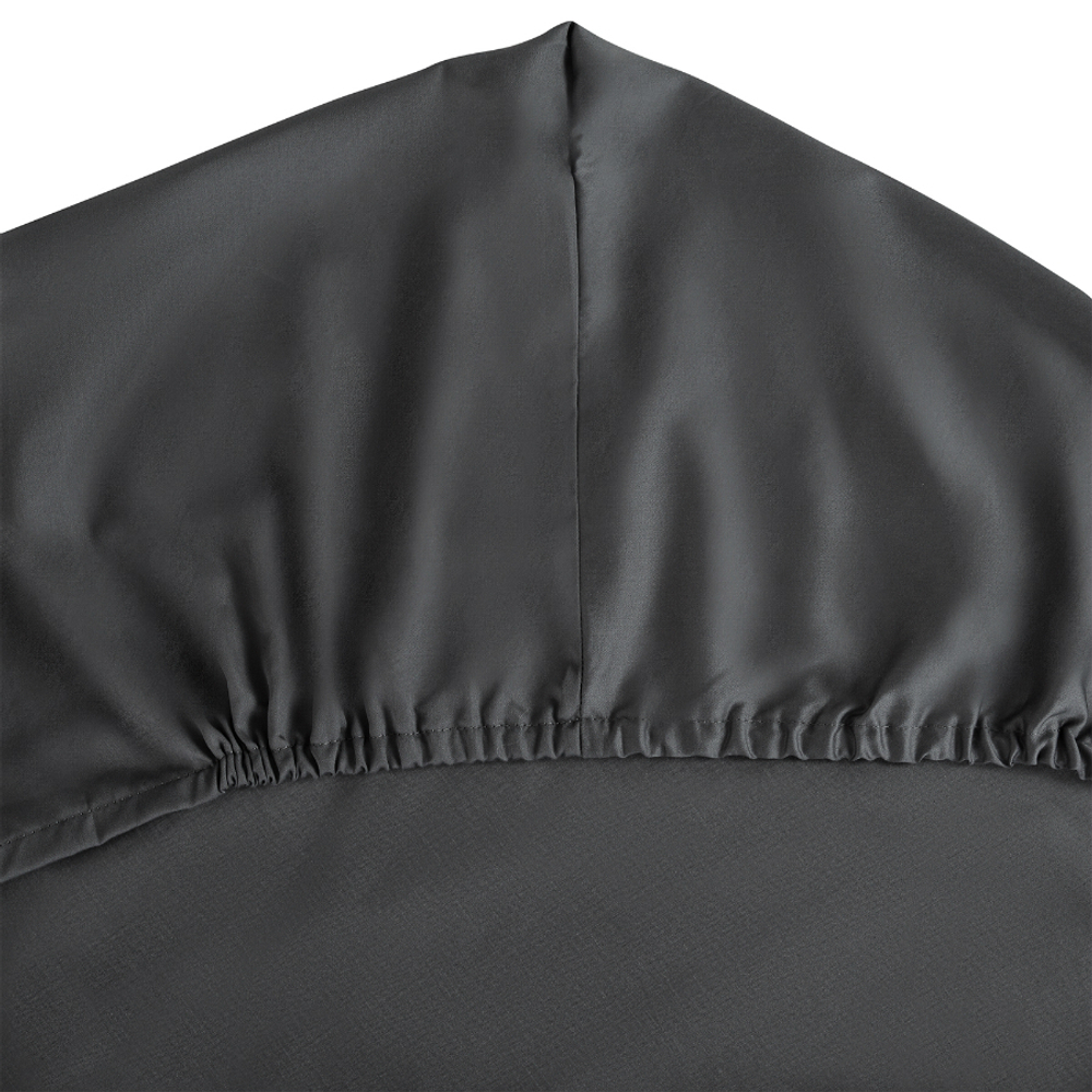 Простыня на резинке из сатина темно-серого цвета из коллекции wild, 180х200х30 см