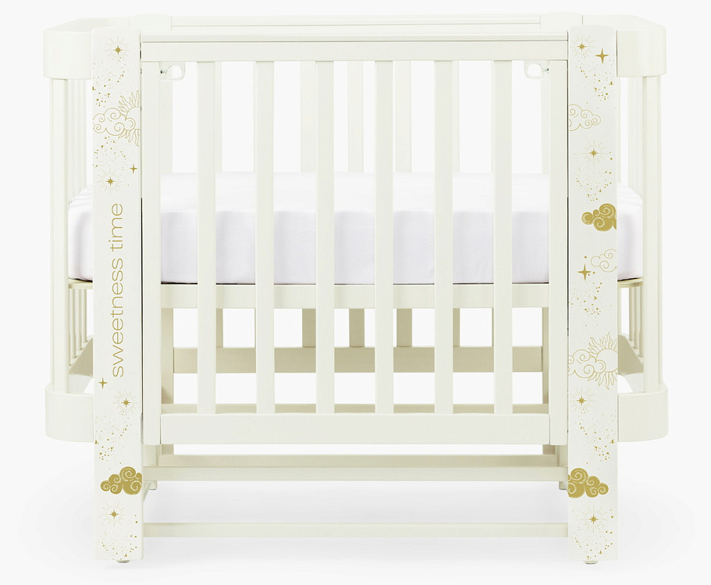 Детская кроватка-трансформер Happy baby Mommy Love в комплекте с расширением 160х70 milky