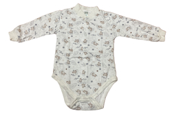 Боди с длинным рукавом на кнопках из футера (100% хлопок с начесом) на рост 74 см