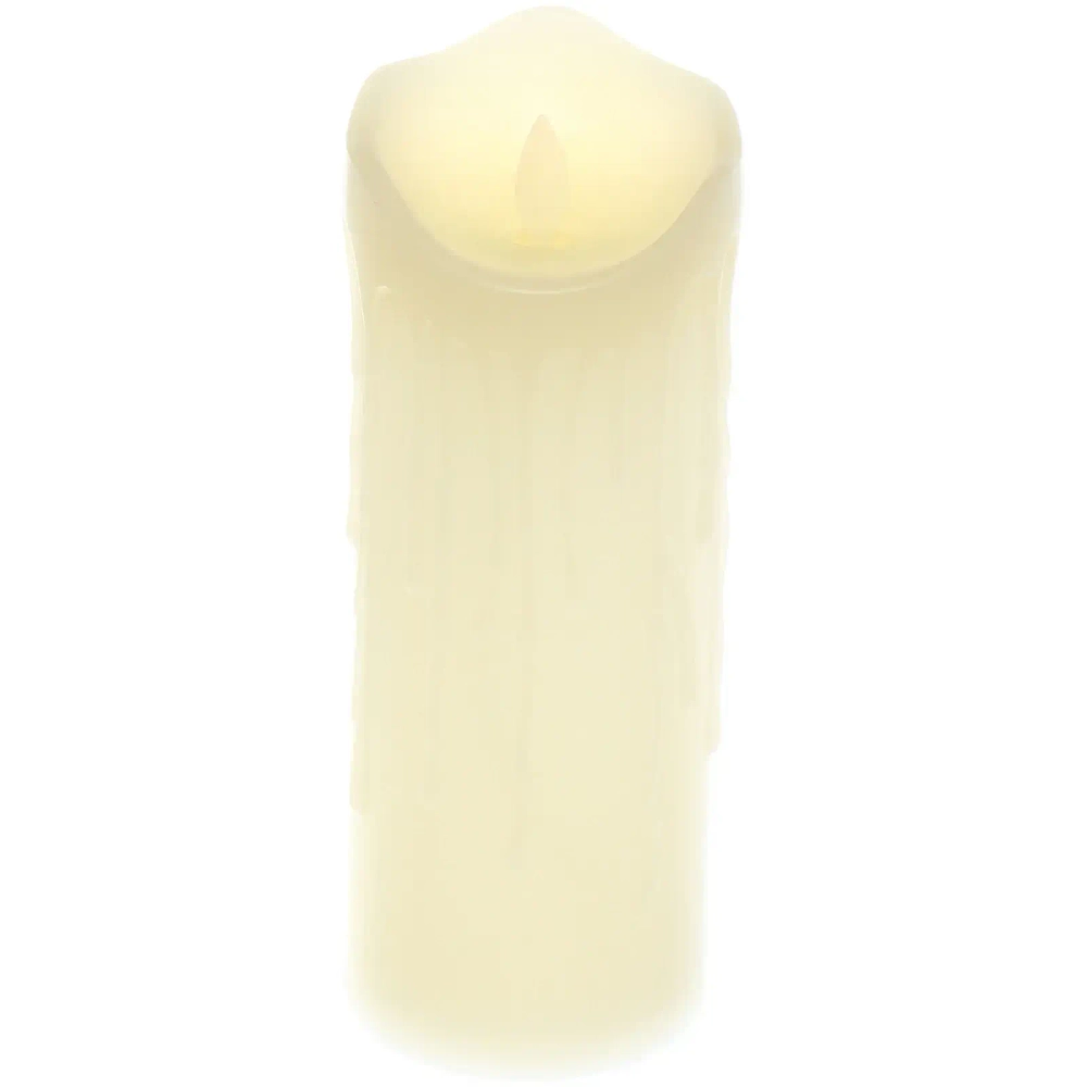 Сувенир с подсветкой «Свеча восковая - Небесная» 7,5*20 см - облита воском (работает от батареек 3 ААА)