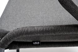 "Венето" обеденная группа на 6 персон со стульями "Милан", каркас темно-серый, роуп темно-серый