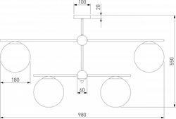 Люстра на штанге Eurosvet Marbella 60147/6 латунь