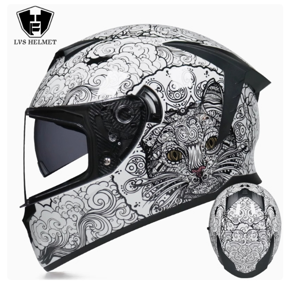 Шлем интеграл LVS Белый кот M