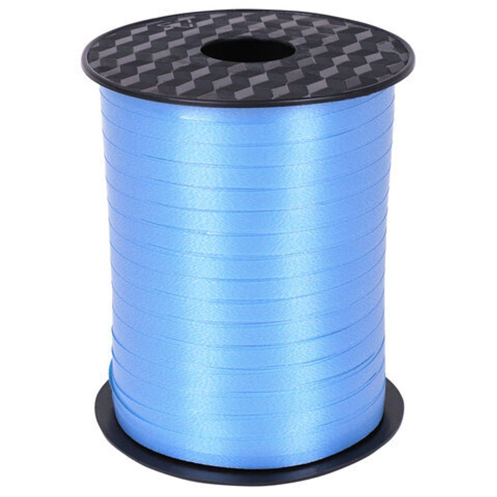 Лента упаковочная декоративная для шаров и подарков, 5 мм х 500 м, голубая, ЗОЛОТАЯ СКАЗКА, 591813