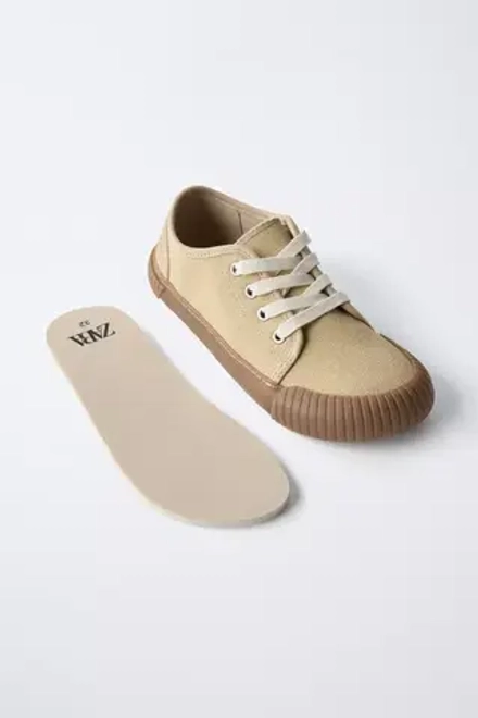 ZARA КОМФОРТНЫЕ КЕДЫ BAREFOOT, ПЕСОЧНО-КОРИЧНЕВЫЙ
