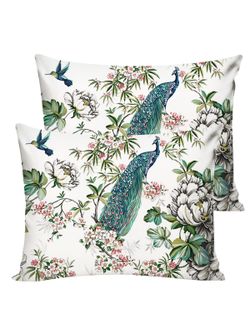 Постельное белье поплин Сказка "Павлины" 2-спальное Наволочка 50х70 см 2 шт Простынь на резинке 160x200 см Пододеяльник 175x215 см