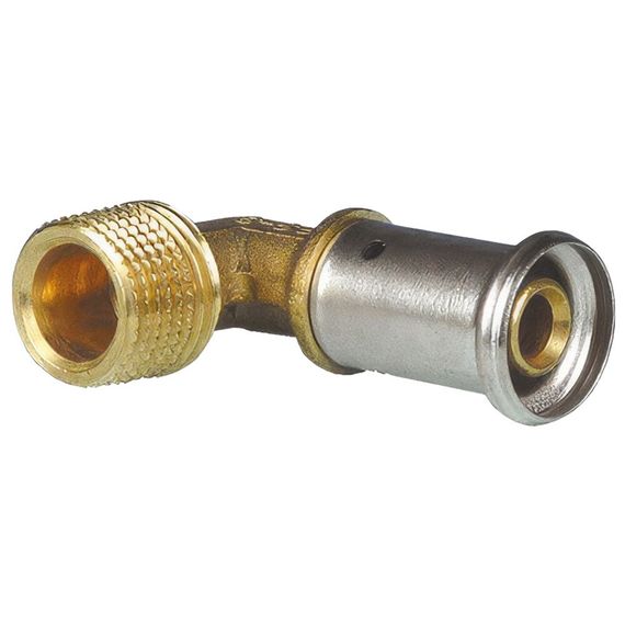 Угольник HENCO 90гр НР латунь пресс, 16x3/8quot;