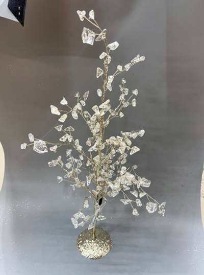 Дерево декоративное «Хрустальный закат» 50 см (работает от батареек), Прозрачный (свечение- Теплый белый)