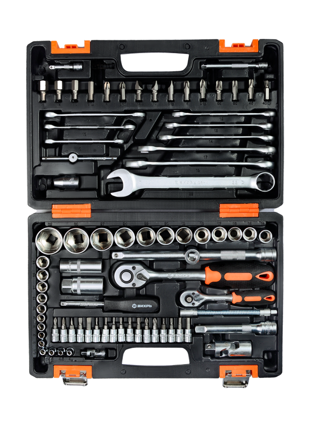 Набор инструментов АВТО, 1/2" , 1/4" , CrV, в кейсе 82 предм Вихрь