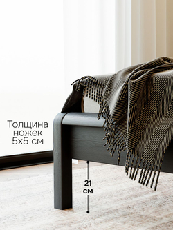 Кровать, 90х200, Мадейра, деревянная, детская и взрослая, из натурального дерева, серый, Dipriz