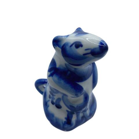 Фигурка Мышь с ключами гжель