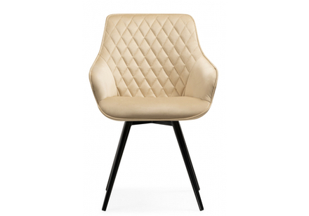 Стул на металлокаркасе Woodville Эгел крутящееся бежевый, черный глянец