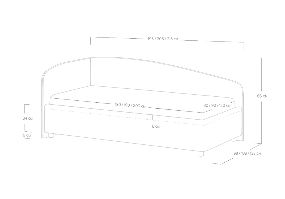 Кровать Paola L (80x180)