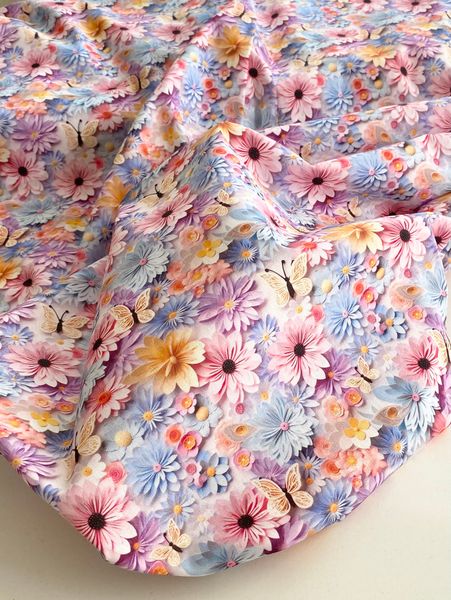 ИМИТАЦИЯ ЦВЕТОЧНОЙ ВЫШИВКИ #6, 100% хлопок Handmade Fabrics 4