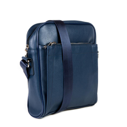 Мужская небольшая наплечная синяя сумка-планшет из искусственной кожи COSCET M-MC-30