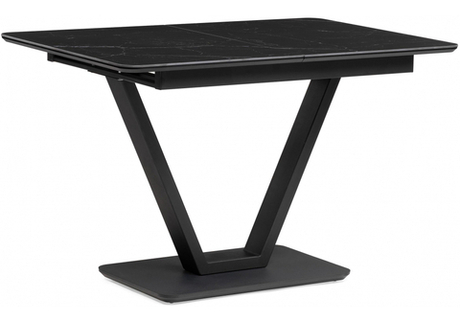Керамический стол Woodville Бугун 120(160)х80х77 черный мрамор, черный
