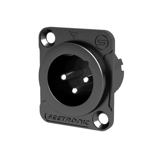 Seetronic MJ3F2C-B Панельный разъём XLR тип D, "папа", 3-контактный